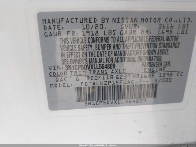 Nissan Kicks Sr Xtronic Cvt 2020 3N1CP5DVXLL564809 Image 9