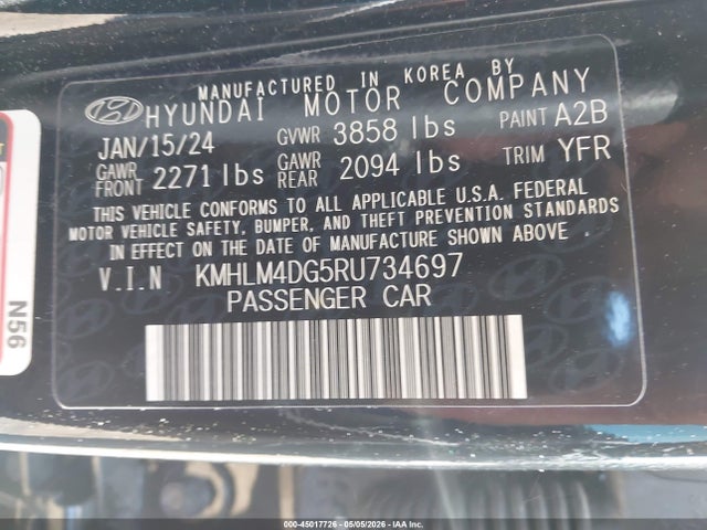 Продаж на аукціоні авто 2024 Hyundai Elantra Sel, vin: KMHLM4DG5RU734697, номер лоту: 45017726