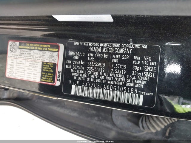 Auction sale of the 2013 Hyundai Santa Fe Sport 2.0t, vin: 5XYZU3LA6DG105188, lot number: 45017761