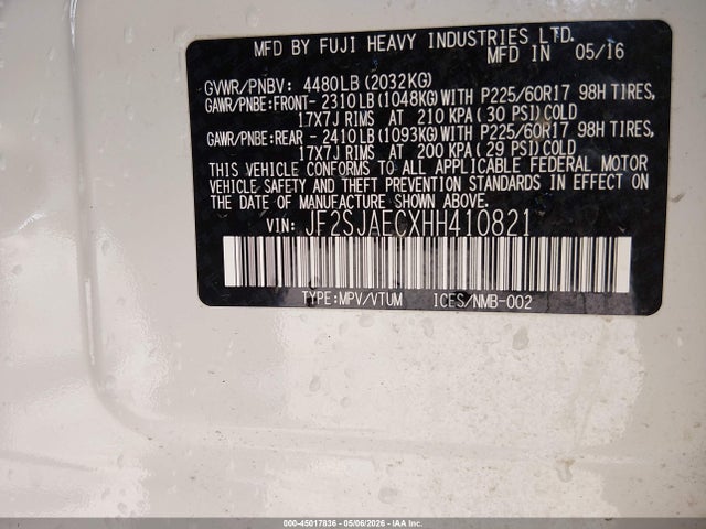 Subaru Forester 2.5i Premium 2017 JF2SJAECXHH410821 Image 9