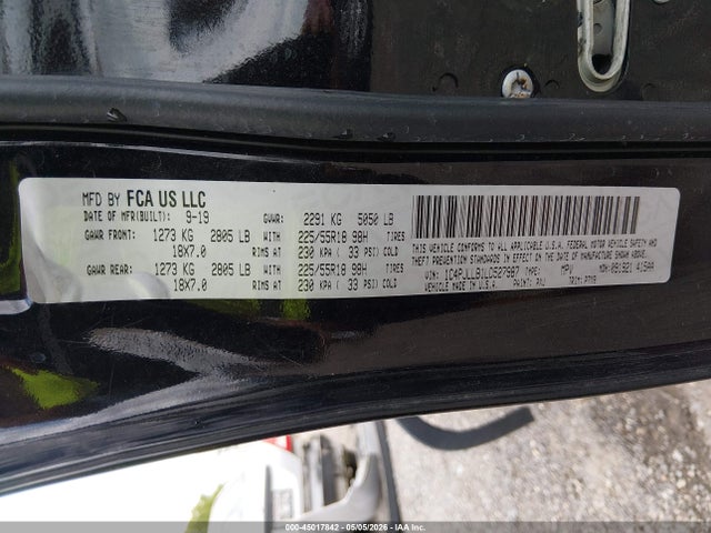 2020 Jeep Cherokee Altitude Fwd მანქანა იყიდება აუქციონზე, vin: 1C4PJLLB1LD527987, აუქციონის ნომერი: 45017842