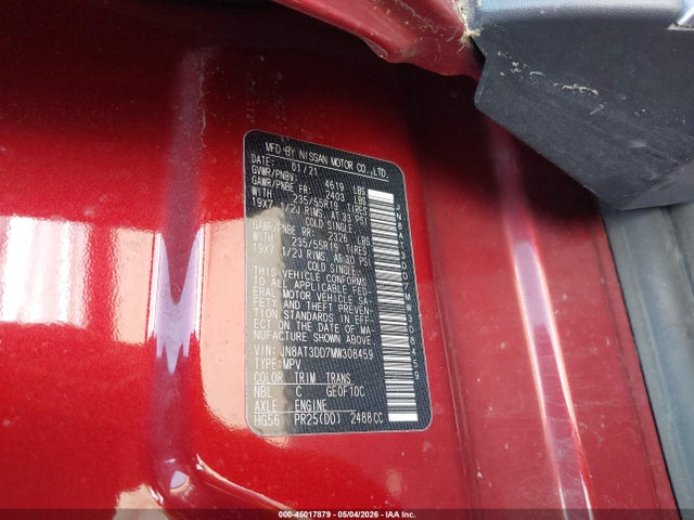 JN8AT3DD7MW308459 Nissan Rogue Platinum Intelligent Awd