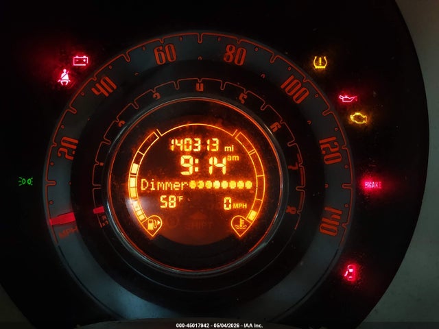 2013 Fiat 500 Pop მანქანა იყიდება აუქციონზე, vin: 3C3CFFAR2DT528552, აუქციონის ნომერი: 45017942