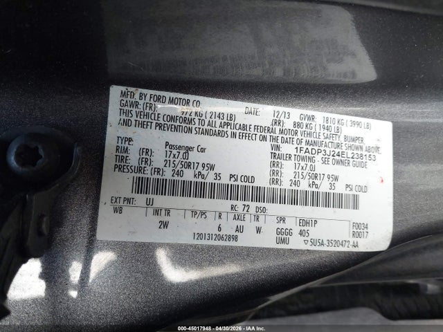 Ford Focus Titanium 2014 1FADP3J24EL238153 Image 9
