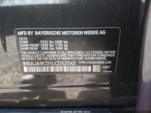 BMW 530e Iperformance 2020 WBAJA9C01LCD52542 Image 9