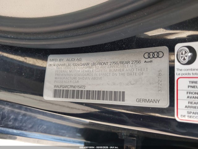 Audi A6 3.0t Premium Plus 2015 WAUFGAFC7FN015472 Image 9