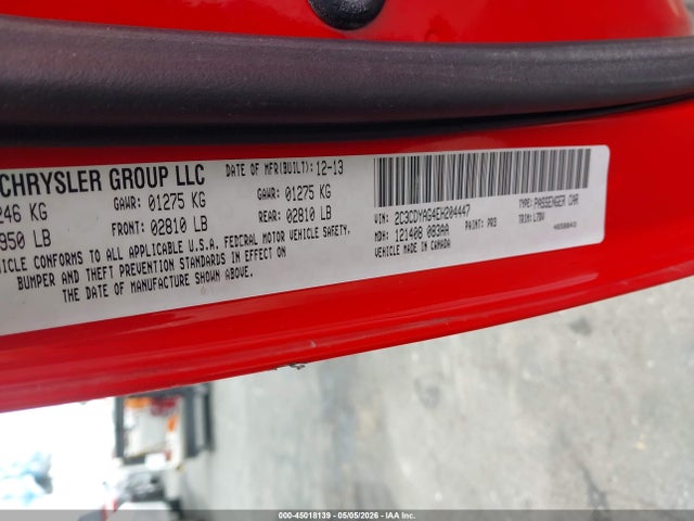 Aukcja sprzedaży 2014 Dodge Challenger Sxt, vin: 2C3CDYAG4EH204447, numer aukcji: 45018139