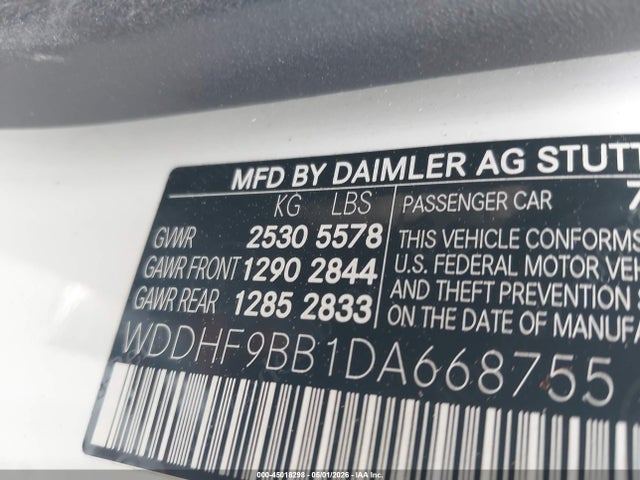 Auction sale of the 2013 Mercedes-benz E 550 4matic, vin: WDDHF9BB1DA668755, lot number: 45018298
