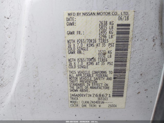 Nissan Frontier Sv 2018 1N6AD0EV7JN768671 Image 9