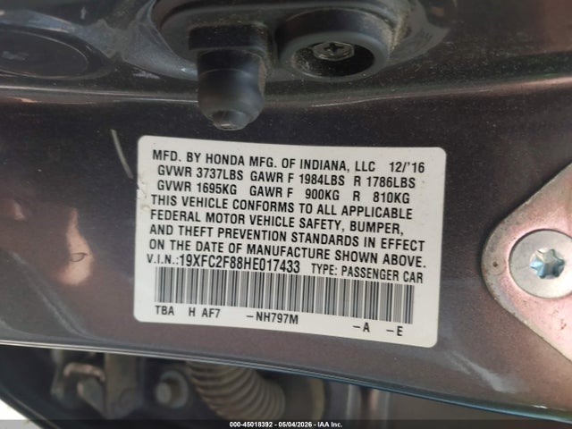 19XFC2F88HE017433 Honda CIVIC EX