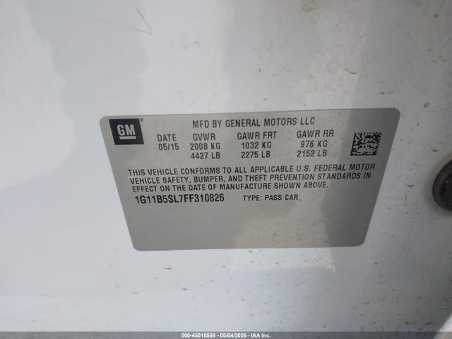 1G11B5SL7FF310826 Chevrolet MALIBU LS