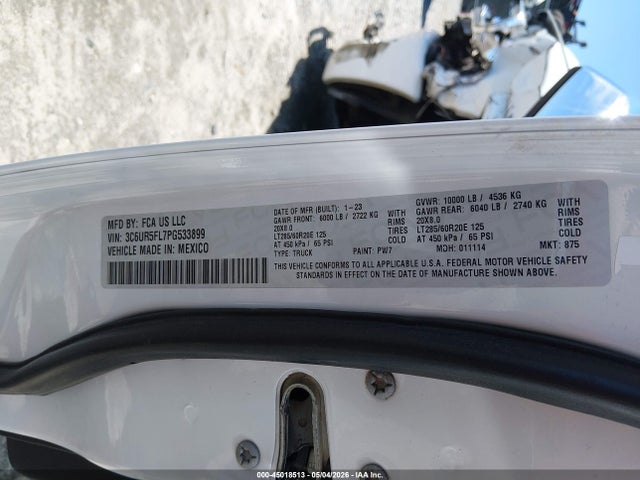 45018513 :رقم المزاد ، 3C6UR5FL7PG533899 vin ، 2023 Ram 2500 Laramie  4x4 6'4 Box مزاد بيع