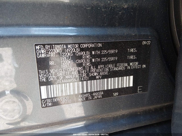 JTEAAAAH5NJ114701 Toyota Venza Xle
