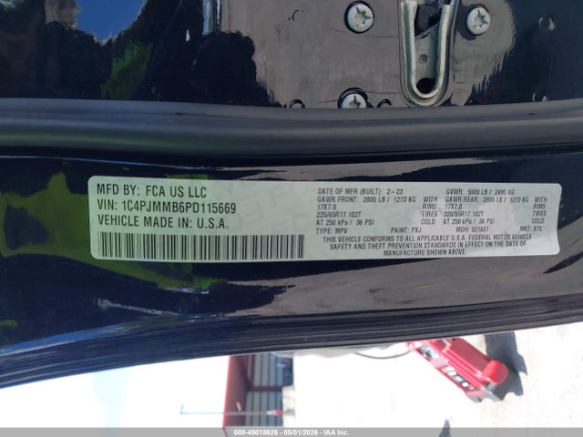 2023 Jeep Cherokee Altitude Lux 4x4 მანქანა იყიდება აუქციონზე, vin: 1C4PJMMB6PD115669, აუქციონის ნომერი: 45018626