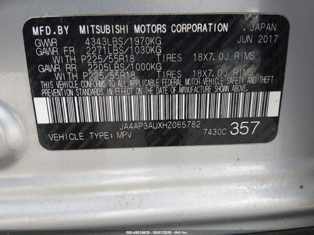 Продаж на аукціоні авто 2017 Mitsubishi Outlander Sport 2.0 Le, vin: JA4AP3AUXHZ065782, номер лоту: 45018629