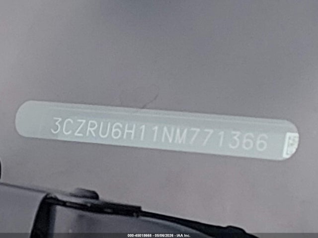 45018668 :رقم المزاد ، 3CZRU6H11NM771366 vin ، 2022 Honda Hr-v Awd Sport مزاد بيع