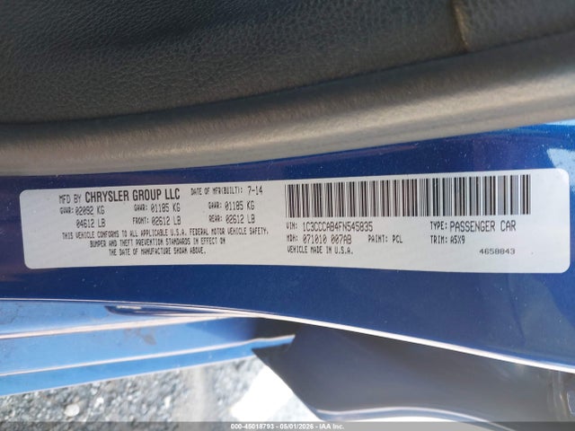 Продаж на аукціоні авто 2015 Chrysler 200 Limited, vin: 1C3CCCAB4FN545835, номер лоту: 45018793