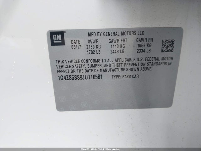 Продаж на аукціоні авто 2018 Buick Lacrosse Premium, vin: 1G4ZS5SS9JU110581, номер лоту: 45018795