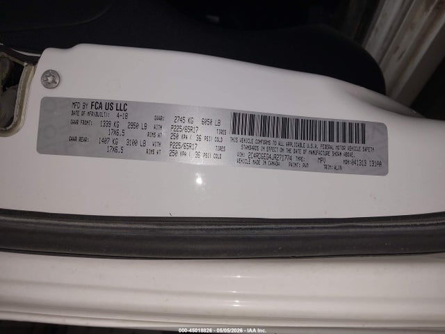 2C4RDGEG4JR271774 Dodge Grand Caravan Gt