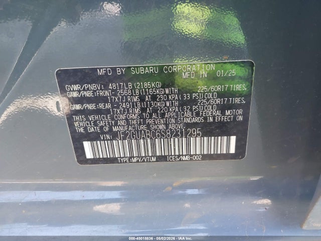 JF2GUABC6S8231295 Subaru Crosstrek