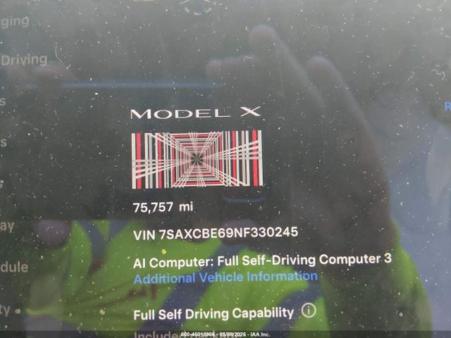 Aukcja sprzedaży 2022 Tesla Model X Plaid Tri Motor All-wheel Drive, vin: 7SAXCBE69NF330245, numer aukcji: 45018906
