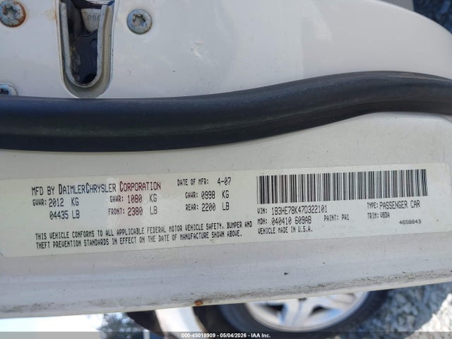 Продажа на аукционе авто 2007 Dodge Caliber R/t, vin: 1B3HE78K47D322101, номер лота: 45018909