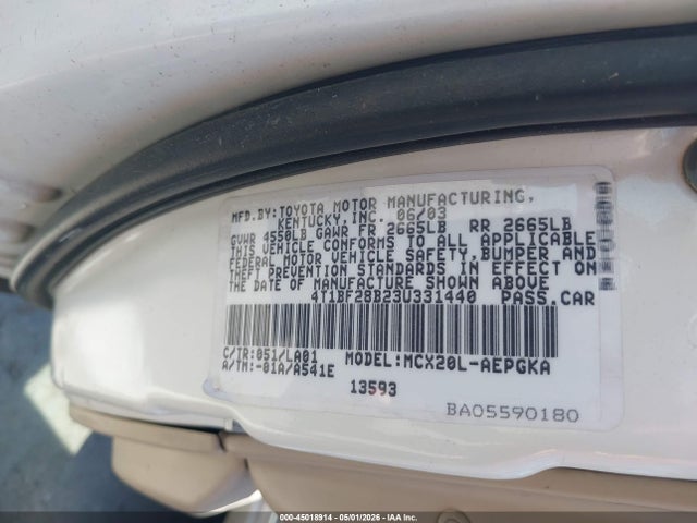 Aukcja sprzedaży 2003 Toyota Avalon Xls, vin: 4T1BF28B23U331440, numer aukcji: 45018914