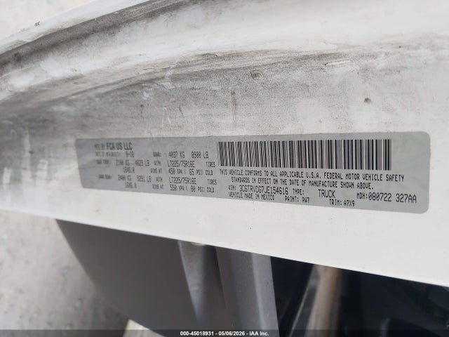 45018931 :رقم المزاد ، 3C6TRVDG7JE154616 vin ، 2018 Ram Promaster 2500 High Roof 159 Wb مزاد بيع