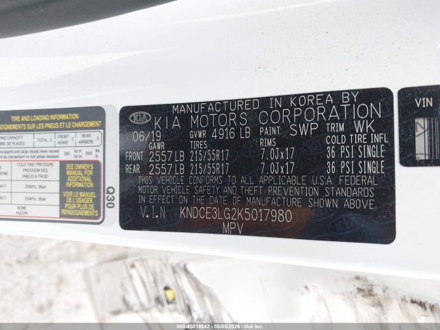Aukcja sprzedaży 2019 Kia Niro Ev Ex Premium, vin: KNDCE3LG2K5017980, numer aukcji: 45018942