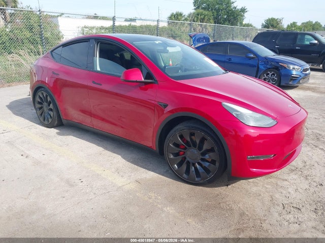 2022 Tesla Model Y Performance Dual Motor All-wheel Drive მანქანა იყიდება აუქციონზე, vin: 7SAYGDEF9NF537707, აუქციონის ნომერი: 45018947