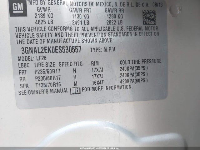 3GNAL2EK0ES530557 Chevrolet Captiva Sport 2ls