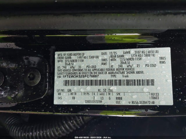 Ford F-150 Xlt 2025 1FTEW3K52SFC76887 Image 9