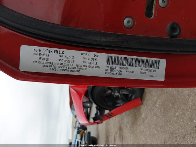 45019076 :رقم المزاد ، 2B3LJ54T79H605459 vin ، 2009 Dodge Challenger R/t مزاد بيع