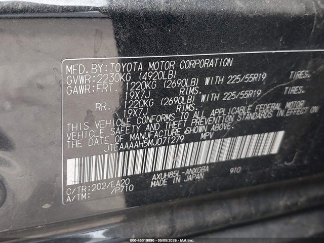 JTEAAAAH5MJ071279 Toyota Venza Xle