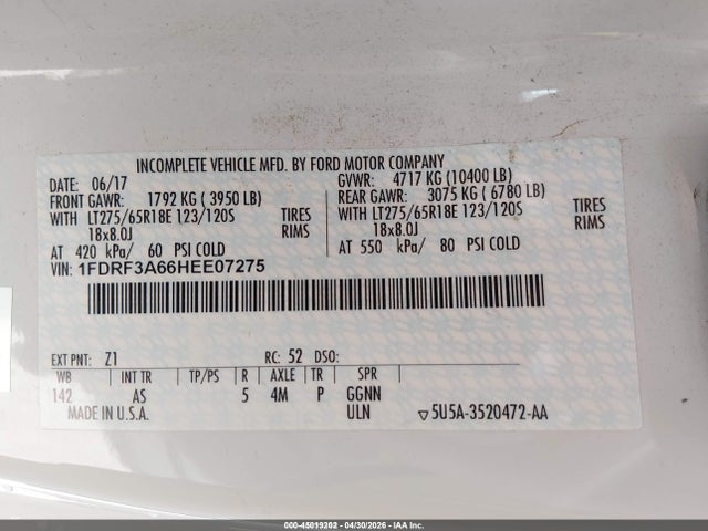 Ford F-350 Xl 2017 1FDRF3A66HEE07275 Image 9