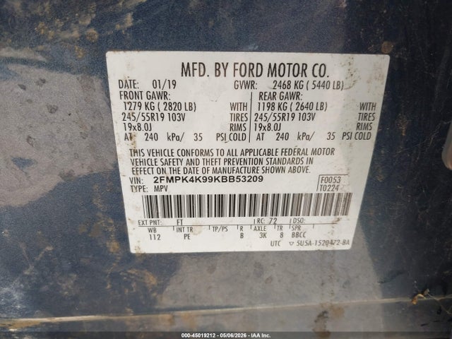 Ford Edge Titanium 2019 2FMPK4K99KBB53209 Image 9