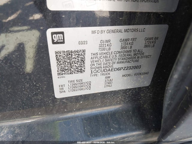 1GCUDAED6PZ232003 Chevrolet Silverado 1500 4wd Short Bed Wt