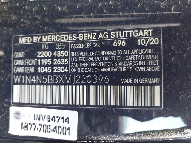 2021 Mercedes-benz Amg Gla 35 4matic მანქანა იყიდება აუქციონზე, vin: W1N4N5BBXMJ220396, აუქციონის ნომერი: 45019249