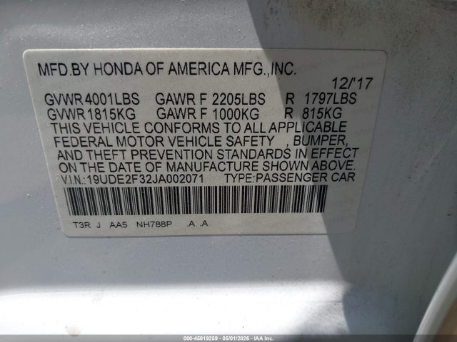 Продажа на аукционе авто 2018 Acura Ilx Acurawatch Plus Package, vin: 19UDE2F32JA002071, номер лота: 45019259
