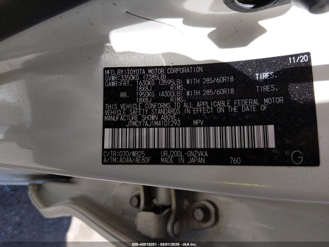 Продаж на аукціоні авто 2021 Toyota Land Cruiser Heritage Edition, vin: JTMCY7AJ1M4101293, номер лоту: 45019281
