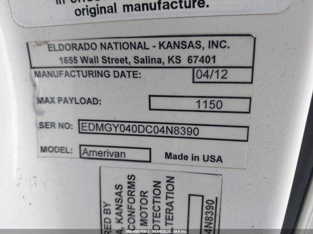 45019302 :رقم المزاد ، 2C4RDGBG8CR281330 vin ، 2012 Dodge Grand Caravan Se/avp مزاد بيع
