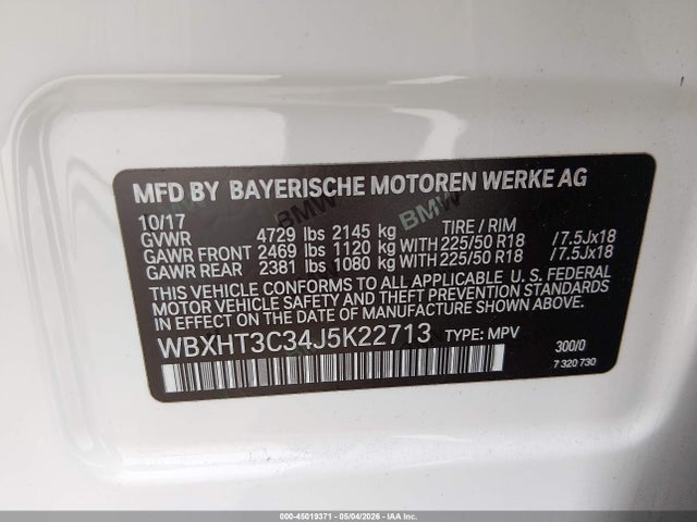 Aukcja sprzedaży 2018 Bmw X1 Xdrive28i, vin: WBXHT3C34J5K22713, numer aukcji: 45019371