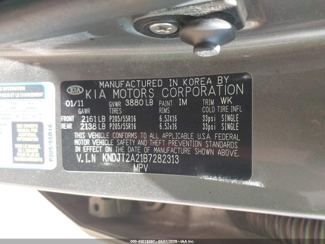 Aukcja sprzedaży 2011 Kia Soul +, vin: KNDJT2A21B7282313, numer aukcji: 45019397