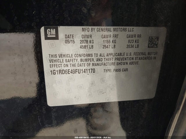 1G1RD6E49FU141170 Chevrolet Volt