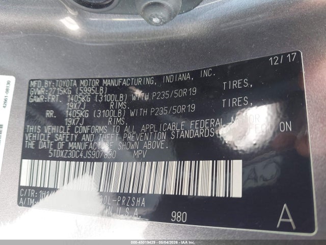 Toyota Sienna Se 8 Passenger 2018 5TDXZ3DC4JS907830 Image 9