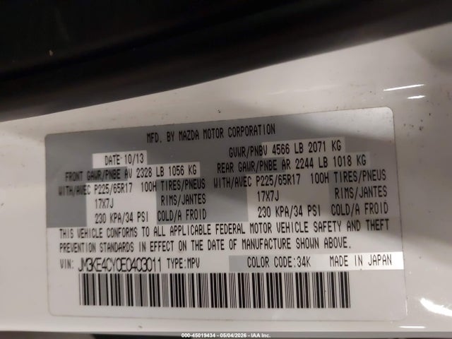 Mazda Cx-5 Touring 2014 JM3KE4CY0E0403011 Image 9