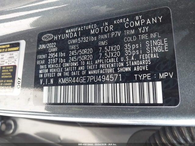 Продажа на аукционе авто 2023 Hyundai Palisade Sel, vin: KM8R44GE7PU494571, номер лота: 45019444