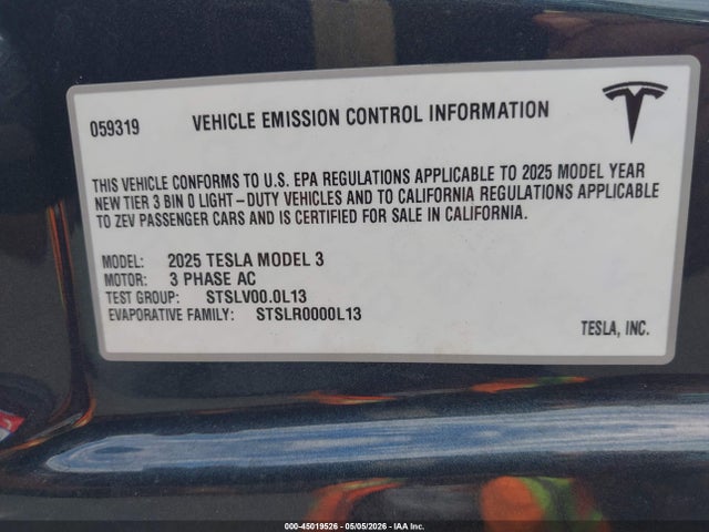5YJ3E1EA4SF059319 Tesla Model 3 Long Range Rear-wheel Drive/standard Rear-wheel Drive