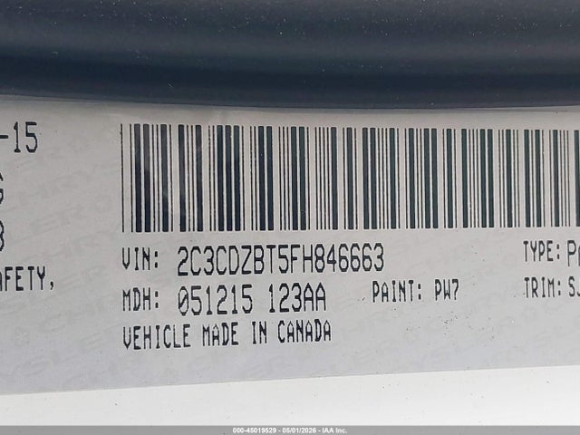 Aukcja sprzedaży 2015 Dodge Challenger R/t Plus Shaker, vin: 2C3CDZBT5FH846663, numer aukcji: 45019529