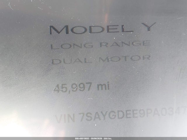 Aukcja sprzedaży 2023 Tesla Model Y Awd/long Range Dual Motor All-wheel Drive, vin: 7SAYGDEE9PA034752, numer aukcji: 45019553